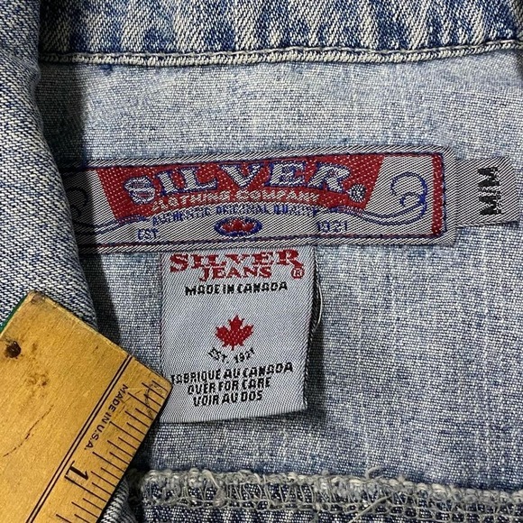 Vintage Y2K Silver Jeans‎ Co Denim Jacket Medium Light Wash Jean - Picture 3 of 15